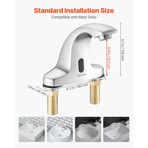 Touchless Bathroom Sink Faucet Automatic Motion Sensor Restroom Toilet Cold