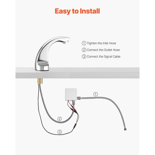 Touchless Bathroom Sink Faucet Automatic Motion Sensor Restroom Toilet Cold