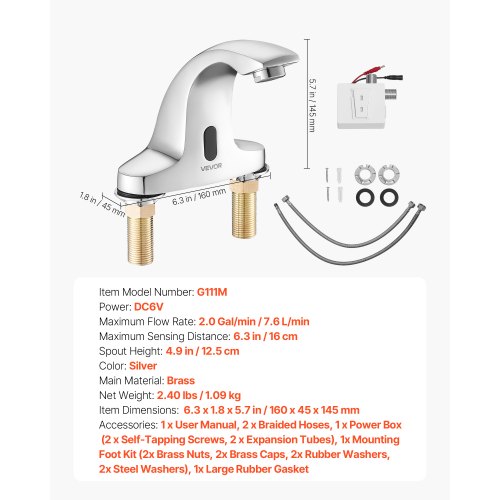 Touchless Bathroom Sink Faucet Automatic Motion Sensor Restroom Toilet Cold