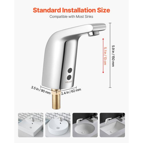 Touchless Bathroom Sink Faucet Automatic Motion Sensor Restroom Toilet Cold 3 7