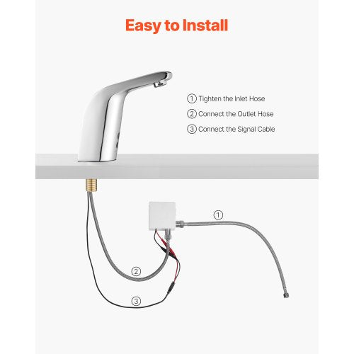 Touchless Bathroom Sink Faucet Automatic Motion Sensor Restroom Toilet Cold 3 7