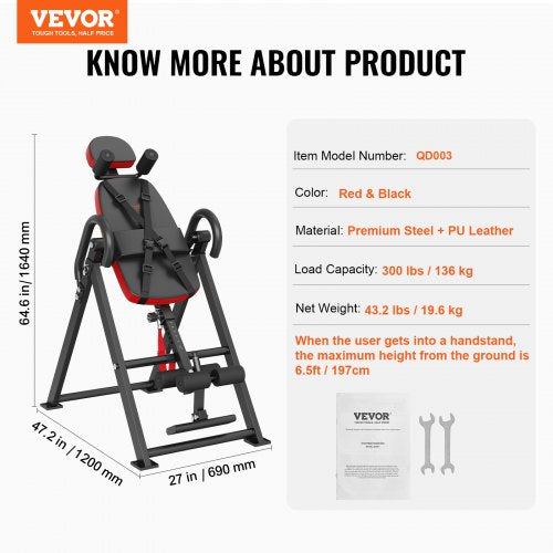 Inversion Table 300 Lbs Capacity Heavy Duty Decompression Back Stretcher