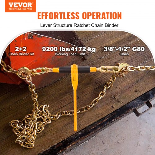 Chain and Binder Kit 3812 Ratchet Load Binders 9200 lbs Working Load