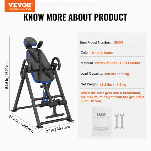 Inversion Table 300 lbs Capacity Heavy Duty Inversion Table Decompression