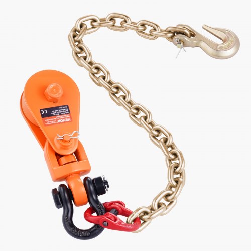 2 Ton Snatch Block with G80 Chain Swivel Shackle 3 Sheave for 38 Wire