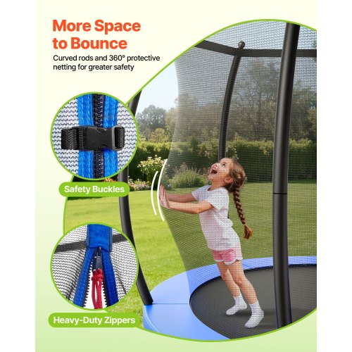 Outdoor Trampoline 8Ft Recreational Astm Approved Trampolines With Enclosure