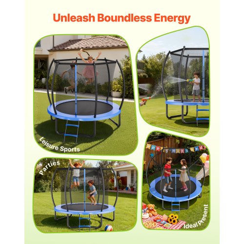 Outdoor Trampoline 8Ft Recreational Astm Approved Trampolines With Enclosure