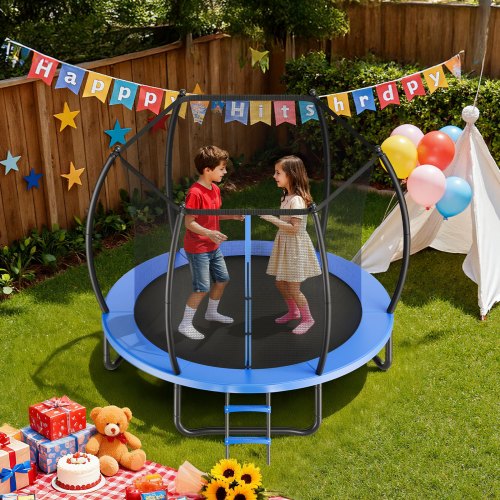 Outdoor Trampoline 8Ft Recreational Astm Approved Trampolines With Enclosure