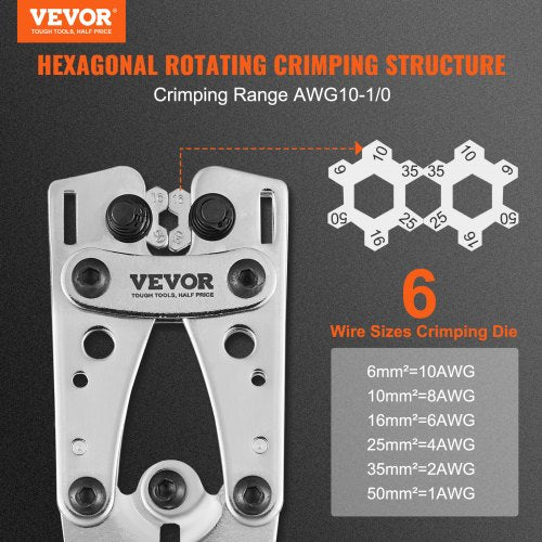 Battery Cable Lug Crimping Tool 1010AWG with Cable Cutter and 48PCS