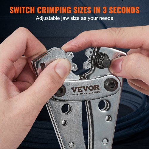 Battery Cable Lug Crimping Tool 1010AWG with Cable Cutter and 48PCS