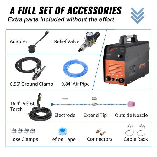 Plasma Cutter 50Amp NonTouch Pilot Arc Air Cutting Machine with Torch