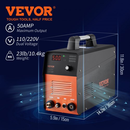 Plasma Cutter 50Amp NonTouch Pilot Arc Air Cutting Machine with Torch