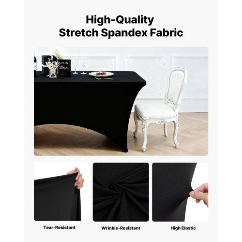 3 Pack Table Cloth For 6Ft Rectangular Fitted Events Wrinkleresistant Stretch