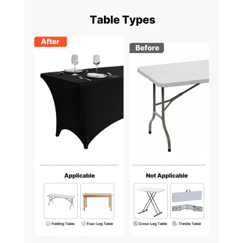 3 Pack Table Cloth For 6Ft Rectangular Fitted Events Wrinkleresistant Stretch