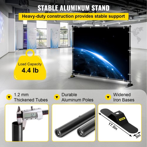 Backdrop Banner Stand 8 x 8 Ft Adjustable Heavy Duty Background Stand with 1
