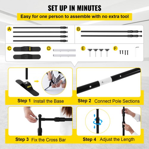 Backdrop Banner Stand 8 x 8 Ft Adjustable Heavy Duty Background Stand with 1