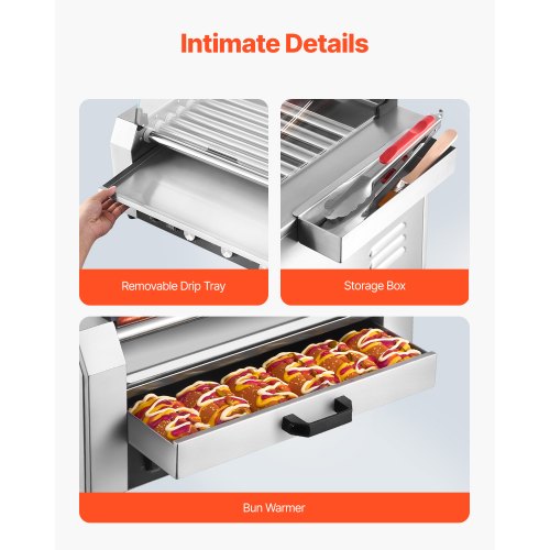Hot Dog Roller 18 Hot Dog 7 Rollers Stainless Steel Sausage Grill Cooker
