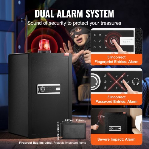 Single Door 40 cuft Safe Box with Key Lock Password Fingerprint Safe