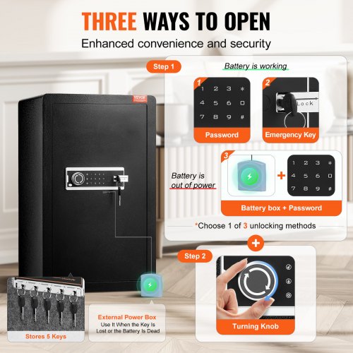 Single Door 40 cuft Safe Box with Key Lock Password Safe Lock Box with Key Lock