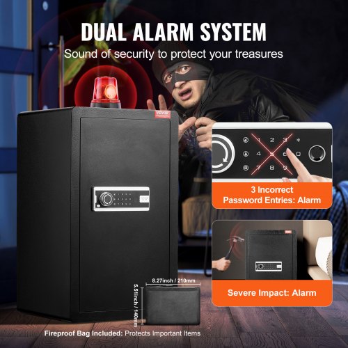 Single Door 40 cuft Safe Box with Key Lock Password Safe Lock Box with Key Lock