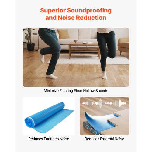 Floor Underlayment 600 Sq Ft 3In1 2 Mm Thick Flooring Padding With Tape Vapor