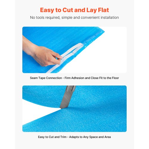 Floor Underlayment 600 Sq Ft 3In1 2 Mm Thick Flooring Padding With Tape Vapor
