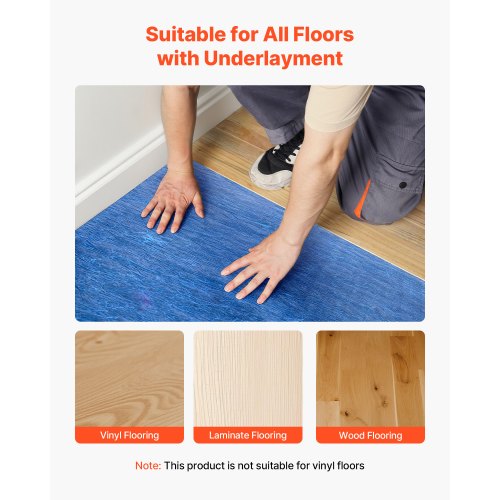 Floor Underlayment 400 Sq Ft 3Mm Laminate Flooring Padding With Attached Vapor