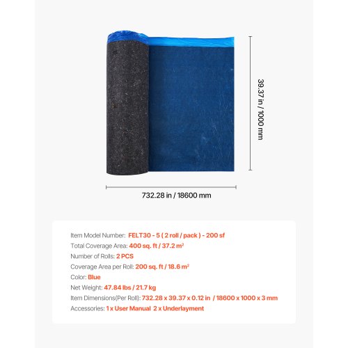 Floor Underlayment 400 Sq Ft 3Mm Laminate Flooring Padding With Attached Vapor