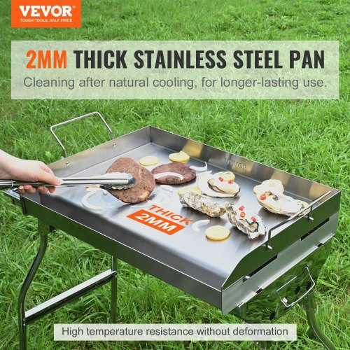Stove Top Griddle 235x16 PreSeasoned Stainless Steel Griddle