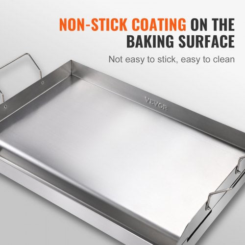 Stove Top Griddle 235x16 PreSeasoned Stainless Steel Griddle