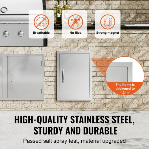 BBQ Access Door 17W x 24H Inch Single Outdoor Kitchen Door Stainless Steel
