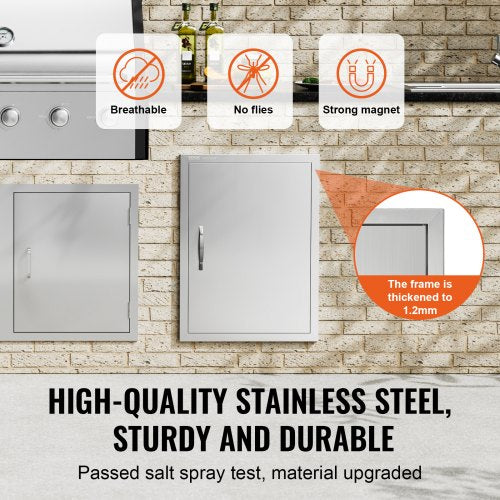 BBQ Access Door 20W x 27H Inch Single Outdoor Kitchen Door Stainless Steel