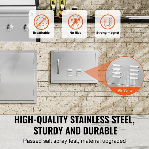 BBQ Access Door 20W x 14H Inch Single Outdoor Kitchen Door Stainless Steel