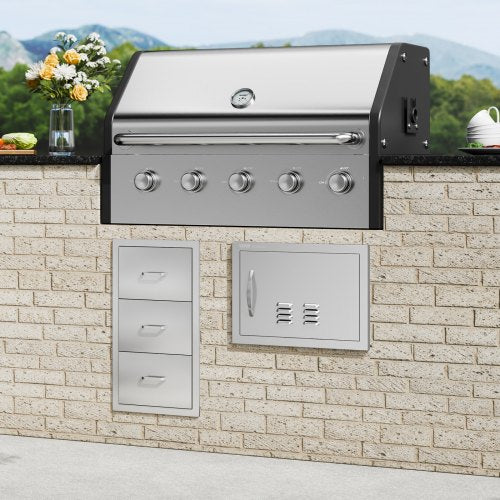 BBQ Access Door 20W x 14H Inch Single Outdoor Kitchen Door Stainless Steel