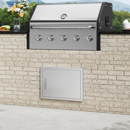 BBQ Access Door 24W x 17H Inch Single Outdoor Kitchen Door Stainless Steel