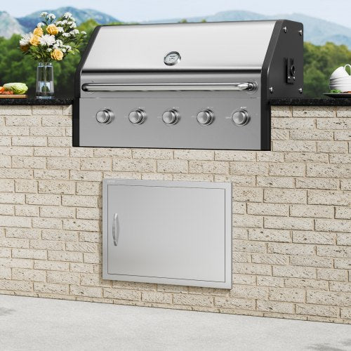 BBQ Access Door 27W x 20H Inch Single Outdoor Kitchen Door Stainless Steel