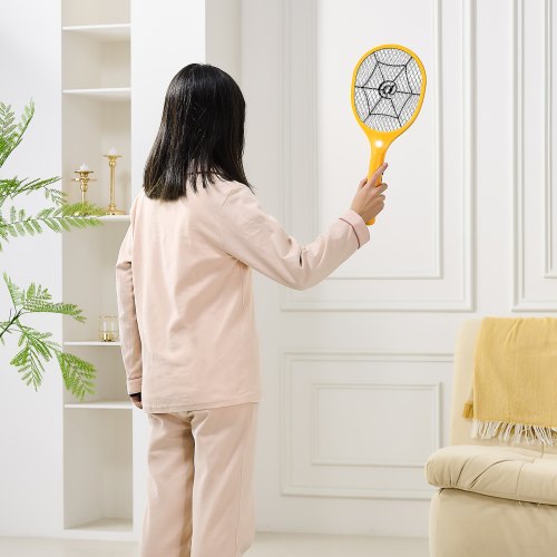 Electric Fly Swatter Zapper Racket with 3 Layers Mesh Powerful Fly Killer