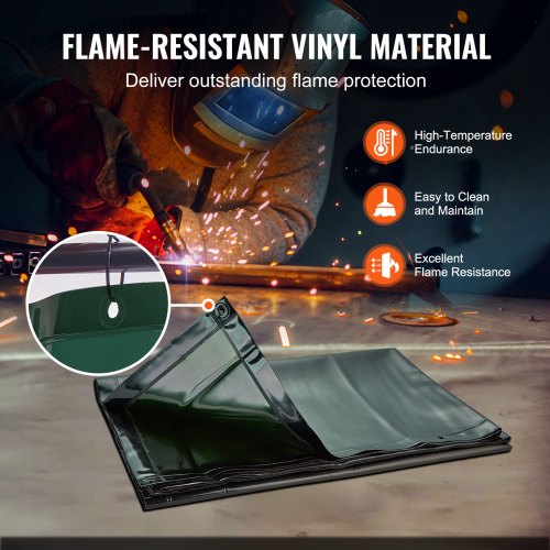 Welding Screen with Frame 6 x 6 Welding Curtain Screen FlameResistant