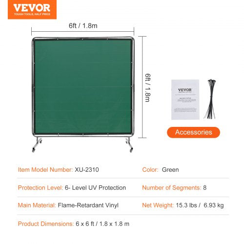 Welding Screen with Frame 6 x 6 Welding Curtain Screen FlameResistant