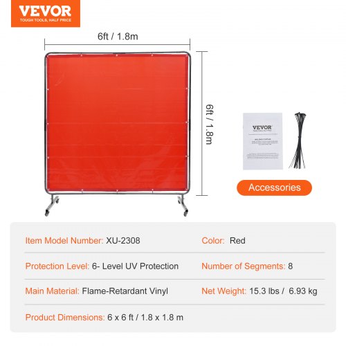 Welding Screen with Frame 6 x 6 Welding Curtain Screen FlameResistant