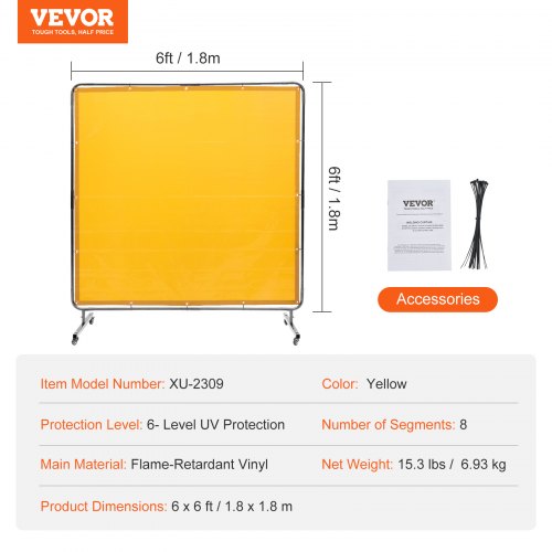 Welding Screen with Frame 6 x 6 Welding Curtain Screen FlameResistant