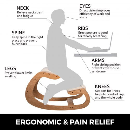 Ergonomic Kneeling Chair Heavy Duty Better Posture Kneeling Stool Office