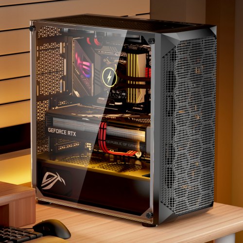 PC Gaming Case FullTower Computer Case with HighAirflow Panel Magnetic