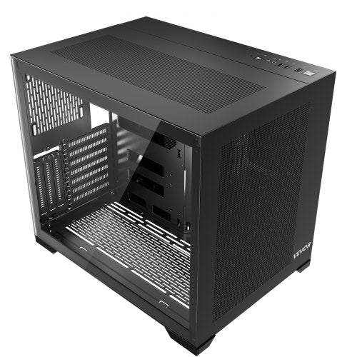 MidTower PC Case Dual Chamber Gaming Computer Case with Tempered Glass