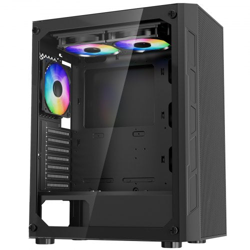 PC Gaming Case MidTower Computer Case with HighAirflow Tempered Glass