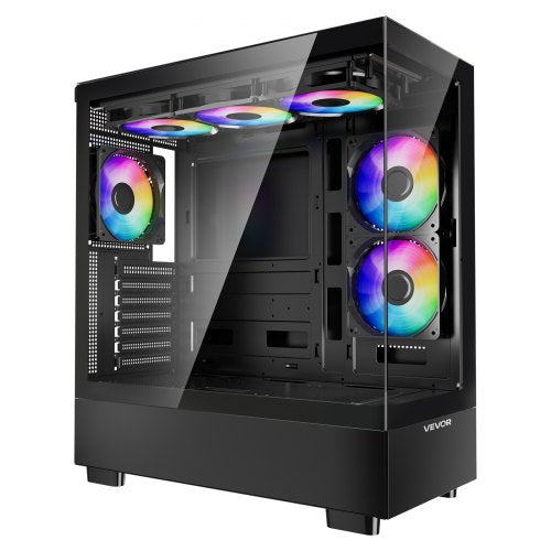 PC Gaming Case MidTower Computer Case with HighAirflow Tempered Glass