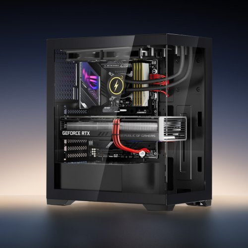 PC Gaming Case MidTower Computer Case with HighAirflow Tempered Glass