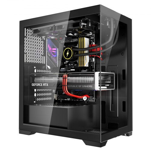 PC Gaming Case MidTower Computer Case with HighAirflow Tempered Glass