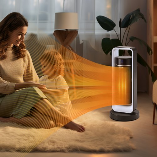 Electric Space Heater with Thermostat Remote Control 1000W1500W 2Level