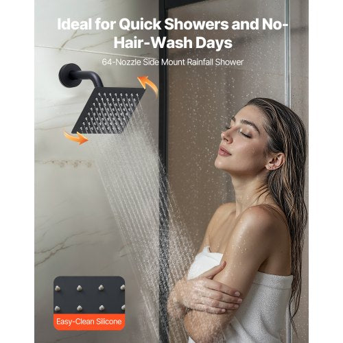 Shower Faucet Set 10 Inch Ceiling Mount Rainfall System With 6 Wall Head And 2 a